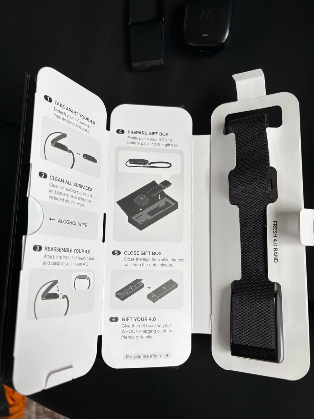 Used Whoop 4.0 + charger + brand new band